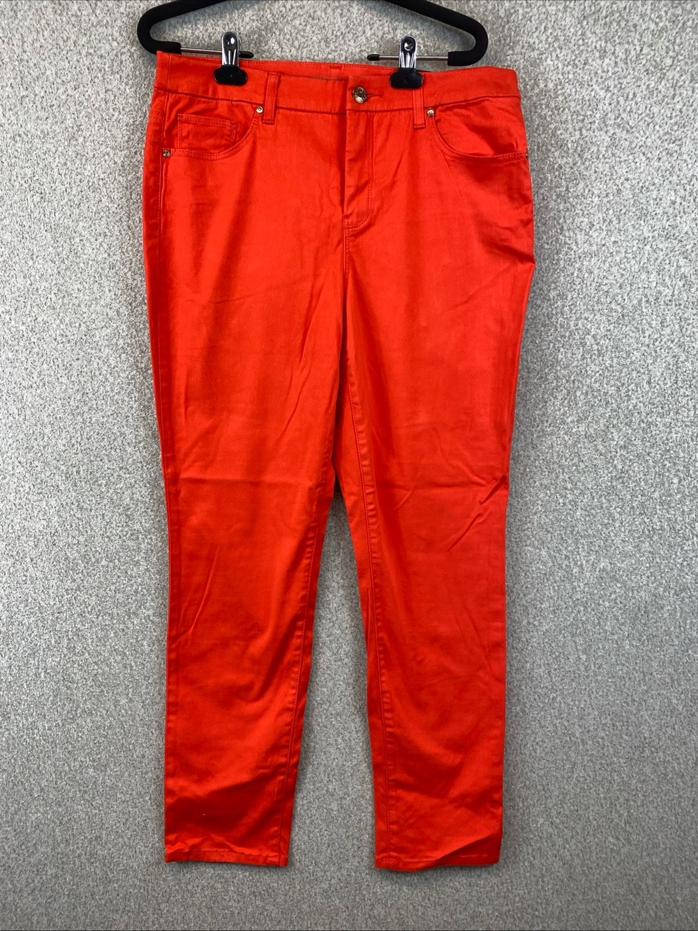 Chico's SO Slimming Girlfriend Ankle Jean Tomato Red Size 1 (M) Soft Stretchy
